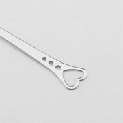 2 PCS Stainless Steel Spoon Portable Metal Coffee Teaspoon Creative Love Heart Shaped Wedding Party Gift Dinnerware, Color:Gold Single Hole Love
