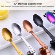 Creative Coffee Spoon Mermaid Shape Handle Spoons Flatware Drinking Tools, Color:Rose Gold