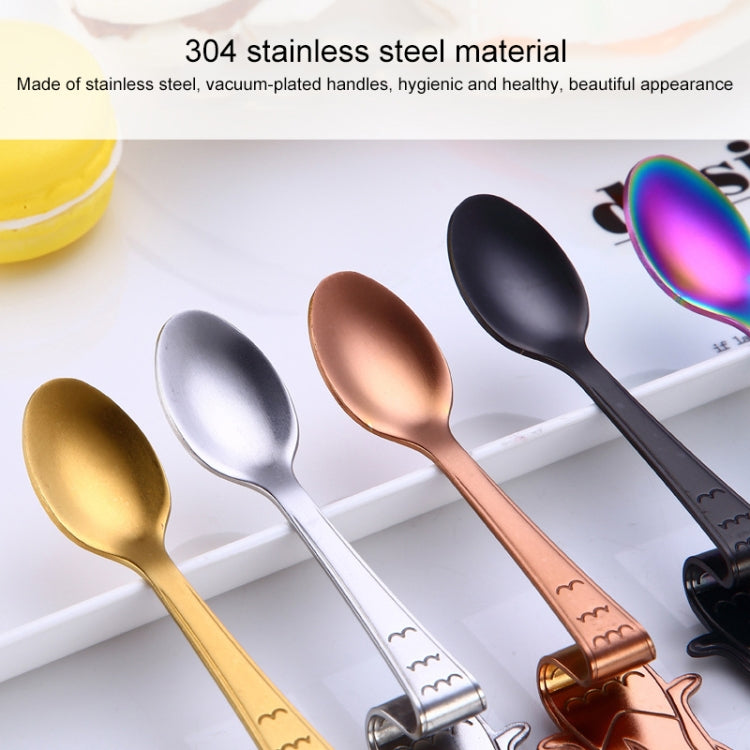 Creative Coffee Spoon Mermaid Shape Handle Spoons Flatware Drinking Tools, Color:Rose Gold