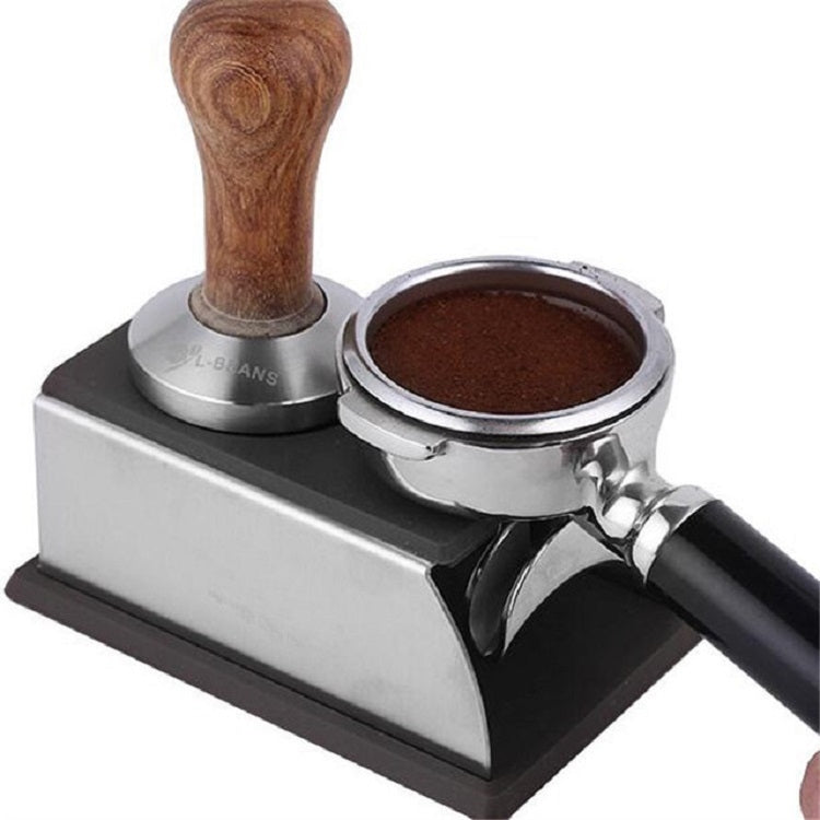 Stainless Steel Silicone Espresso Coffee Tamper Stand Barista Tool Powder Pad Hammer Pad(Black) - free shipping - PMC TechLife - Order now!