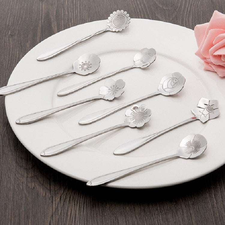 3 PCS Stainless Steel Household Creative Flower Spoon Coffee Stirring Spoon, Style:Sunflower Spoon - free shipping - PMC TechLife - Order now!