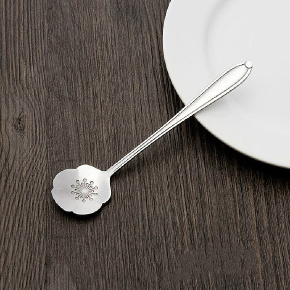 3 PCS Stainless Steel Household Creative Flower Spoon Coffee Stirring Spoon, Style:Plum Flower Spoon