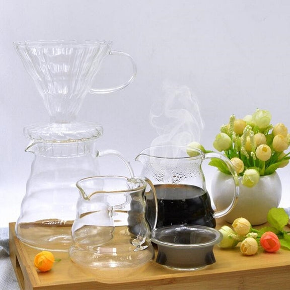 Heat-resistant Hand-made Coffee Glass Pot Cloud Coffee Sharing Pot, Specification:600ml Glass Pot