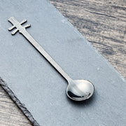 Stainless Steel Coffee Mixing Spoon Creative Musical Instrument Shape Spoon, Style:Yueqin, Color:Titanium Black
