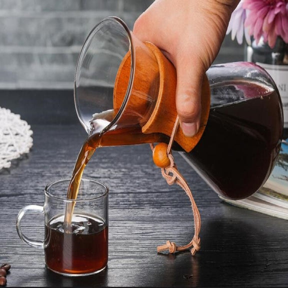 Heat Resistant Glass Coffee Pot Convenient Hand Made Pot, Specification:600ml Coffee Pot