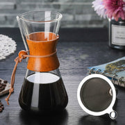 Heat Resistant Glass Coffee Pot Convenient Hand Made Pot, Specification:600ml Coffee Pot with Strainer