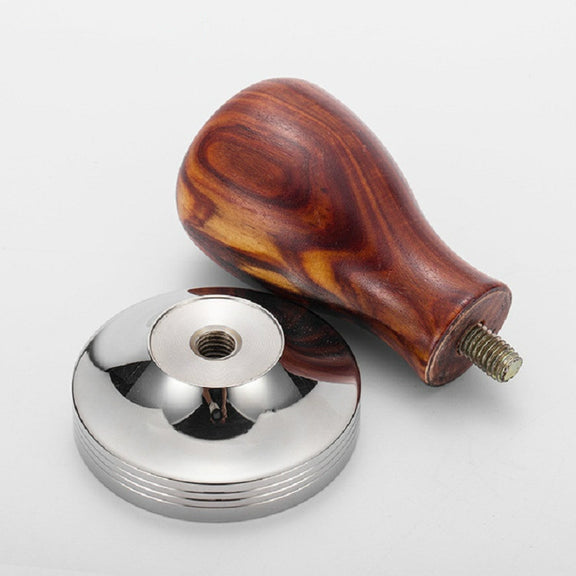 Stainless Steel Solid Wood Handle Integrated Coffee Powder, Specification:57.5mm, Color:Oak Handle