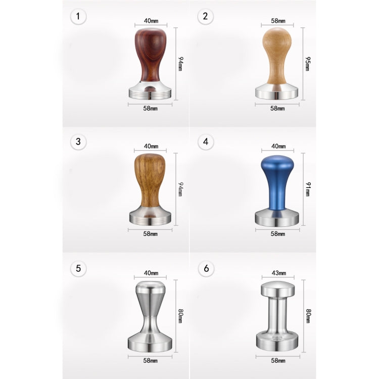 Stainless Steel Solid Wood Handle Integrated Coffee Powder, Specification:57.5mm, Color:Oak Handle