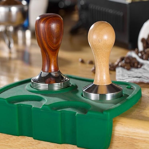 Stainless Steel Solid Wood Handle Integrated Coffee Powder, Specification:58mm, Color:Stainless Steel Integration