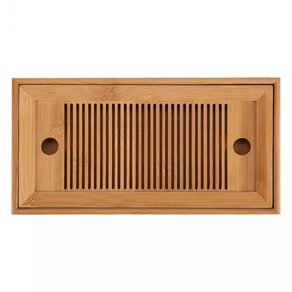 Bamboo Tea Trays Kung Fu Tea Accessories Tea Tray Table With Drain Rack(primary color) - Tea Trays by PMC Jewellery | Online Shopping South Africa | PMC Jewellery | Buy Now Pay Later Mobicred