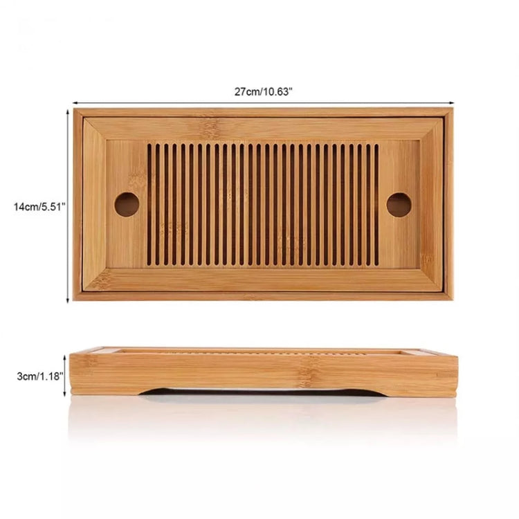 Bamboo Tea Trays Kung Fu Tea Accessories Tea Tray Table With Drain Rack(primary color) - Tea Trays by PMC Jewellery | Online Shopping South Africa | PMC Jewellery | Buy Now Pay Later Mobicred