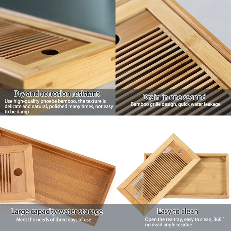 Bamboo Tea Trays Kung Fu Tea Accessories Tea Tray Table With Drain Rack(primary color) - Tea Trays by PMC Jewellery | Online Shopping South Africa | PMC Jewellery | Buy Now Pay Later Mobicred