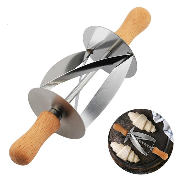 Croissant Tool Roller Stainless Steel Croissant Cutlery Croissant Knife(Silver)