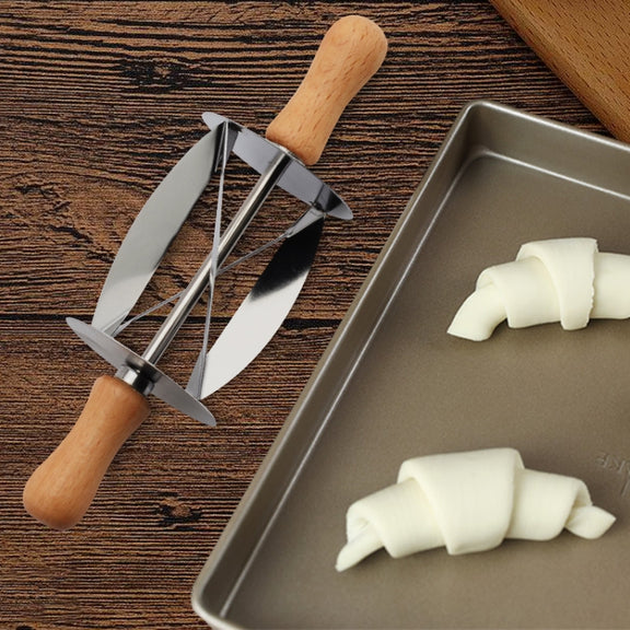Croissant Tool Roller Stainless Steel Croissant Cutlery Croissant Knife(Silver)
