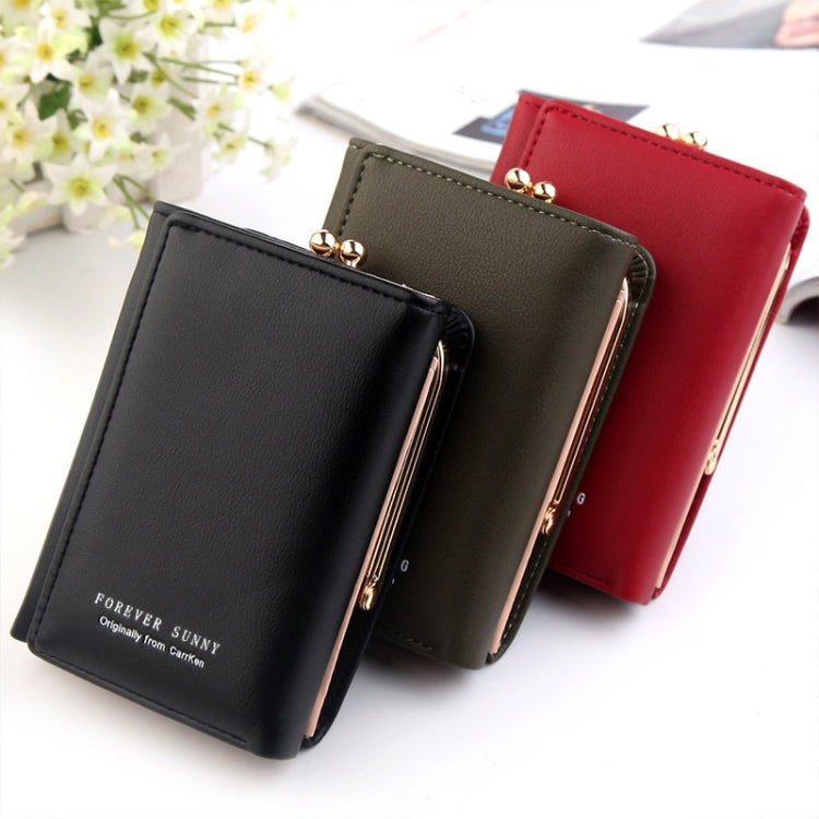 Short Wllet Lady Small Wallet Multi-Card Three Fold(Pink)