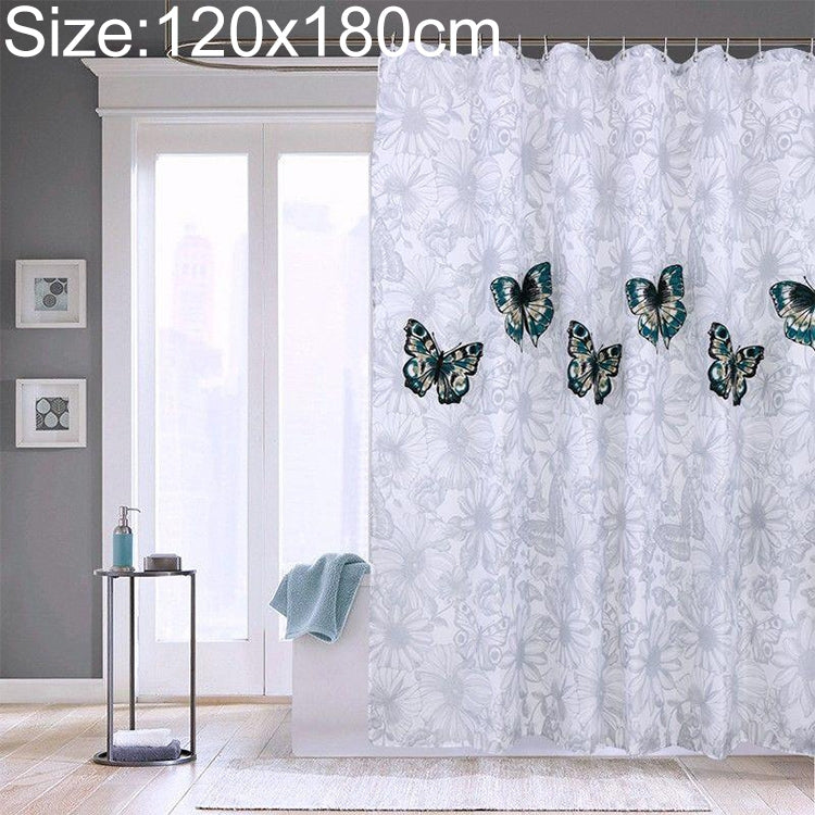 Butterfly Waterproof Polyester Shower Washable Bathroom Curtains, Size:120x180cm - free shipping - PMC TechLife - Order now!