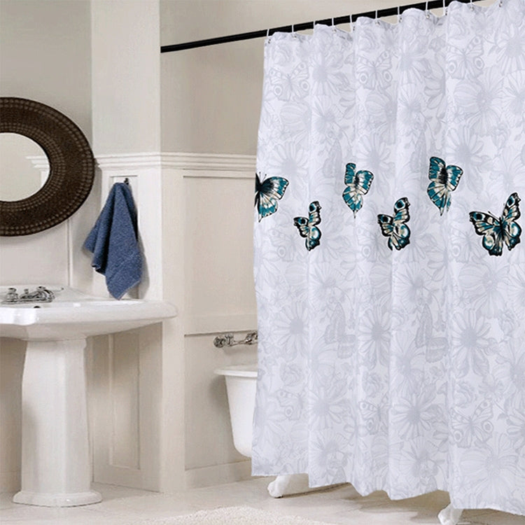 Butterfly Waterproof Polyester Shower Washable Bathroom Curtains, Size:120x180cm - free shipping - PMC TechLife - Order now!