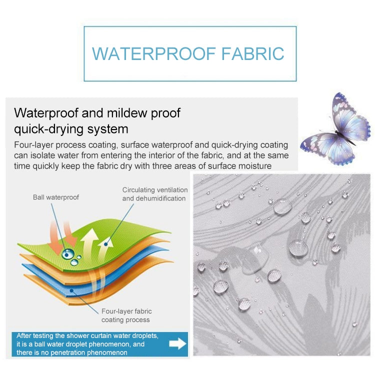 Butterfly Waterproof Polyester Shower Washable Bathroom Curtains, Size:120x180cm - free shipping - PMC TechLife - Order now!