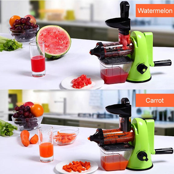 Multifunction Home Manual Juicer Apple Orange Wheatgrass Portable DIY Juicer(Green)