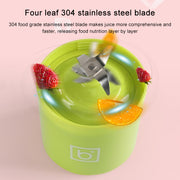 Mini Portable Electric Juicer Cup USB Rechargeable Juicer Fruit Juice Extractor(Green)