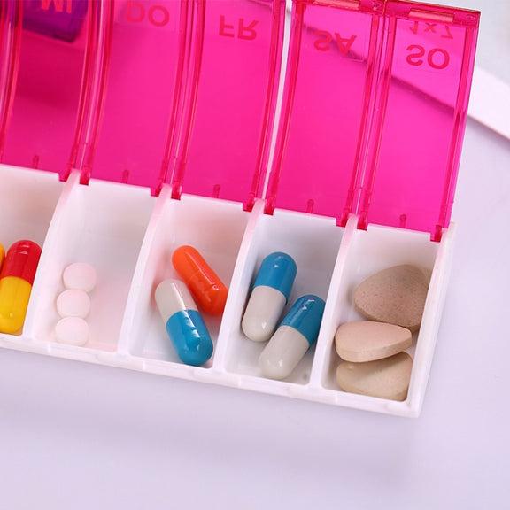 Portable Seven-part Mini Storage Pill Box(Blue)
