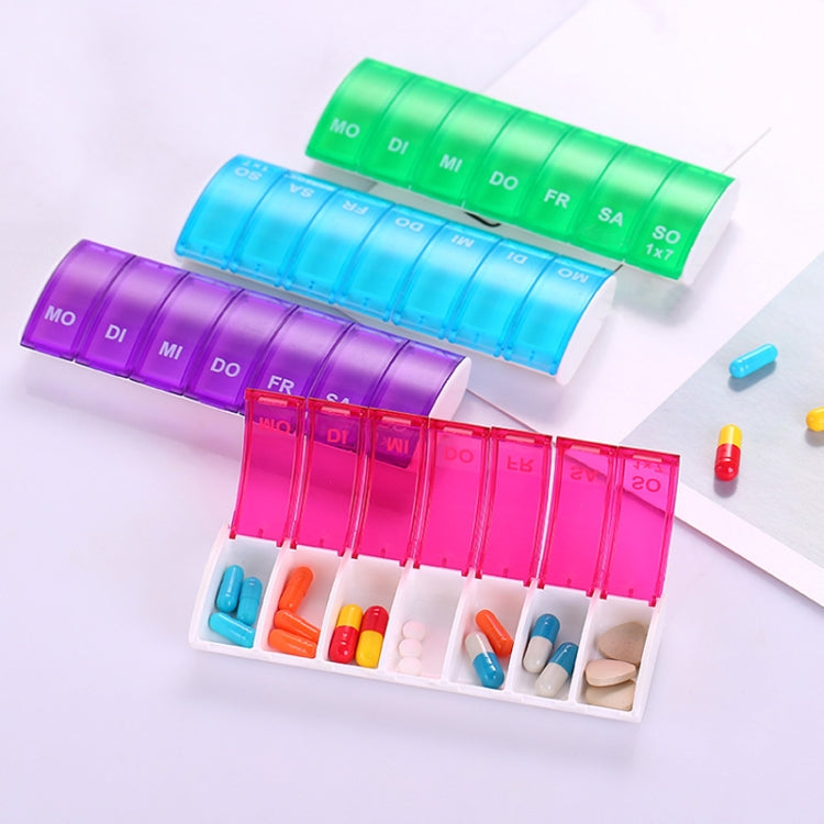 Portable Seven-part Mini Storage Pill Box(Green)
