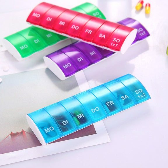 Portable Seven-part Mini Storage Pill Box(Green)