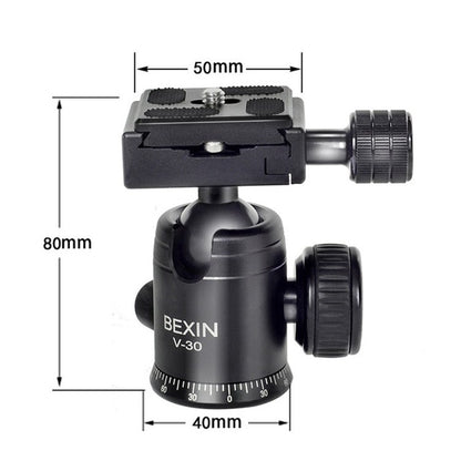 BEXIN 360 Degree Rotation Aluminum Alloy Tripod 30mm Ball Head with Quick Release Plate - free shipping - PMC Jewellery - Order now!