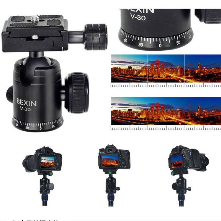 BEXIN 360 Degree Rotation Aluminum Alloy Tripod 30mm Ball Head with Quick Release Plate - free shipping - PMC Jewellery - Order now!
