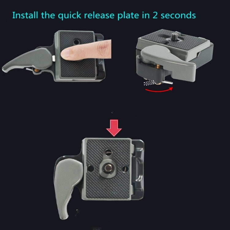 BEXIN Tripod Head Quick Release Plate Holder For Manfrotto 200PL-14(Grey) - Quick Release Plate by BEXIN | Online Shopping South Africa | PMC TechLife | Buy Now Pay Later Mobicred