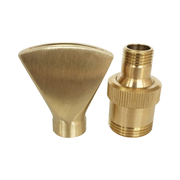 Water View Rockery Fountain All Copper Stainless Steel Adjustable Universal Fan-shaped Flat Nozzle, Size:1���(Brass)
