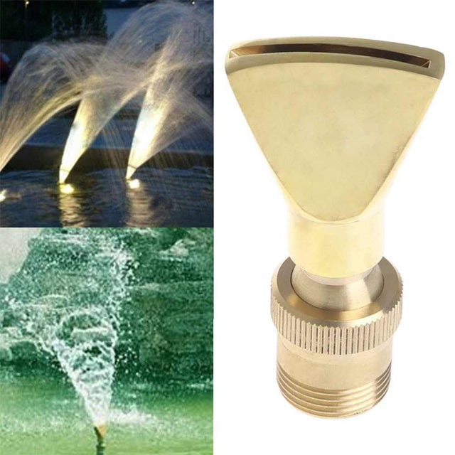 Water View Rockery Fountain All Copper Stainless Steel Adjustable Universal Fan-shaped Flat Nozzle, Size:2���(Brass)