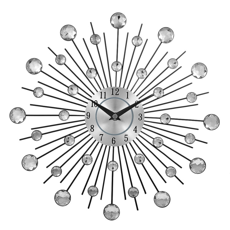 Creative Wall Clock Crystal Silver Wrought Iron Wall Clock Personality Art Decoration Living Room Bedroom Clock - Wall Clock by PMC TechLife | Online Shopping South Africa | PMC TechLife