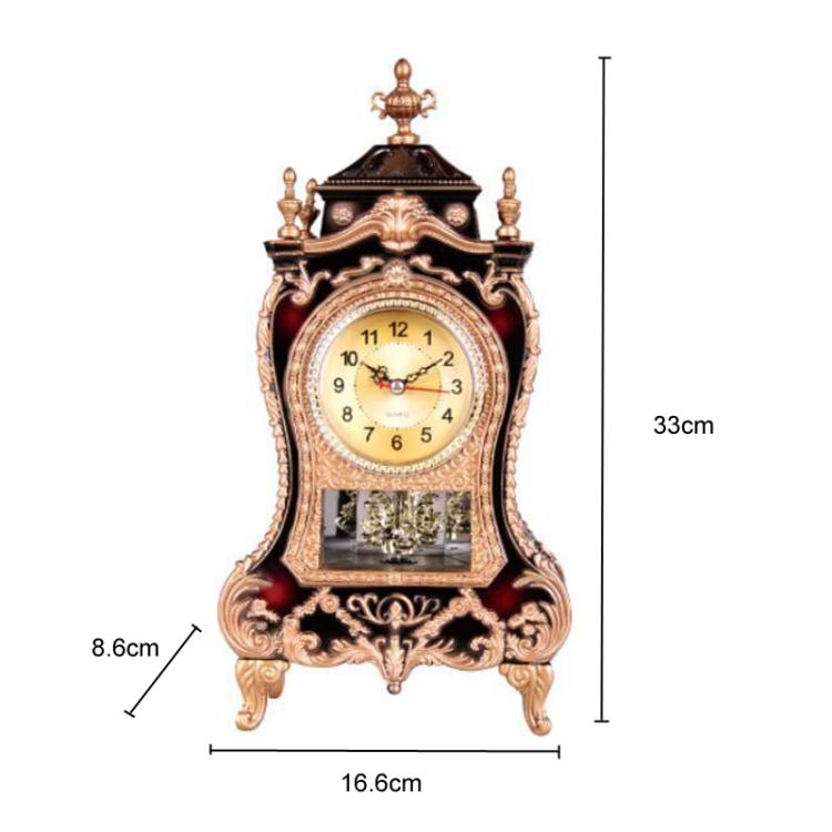 Vintage Clock Classical Royalty Sitting Room TV Cabinet Desk Imperial Furnishing Creative Sit Pendulum Clock(Brown)
