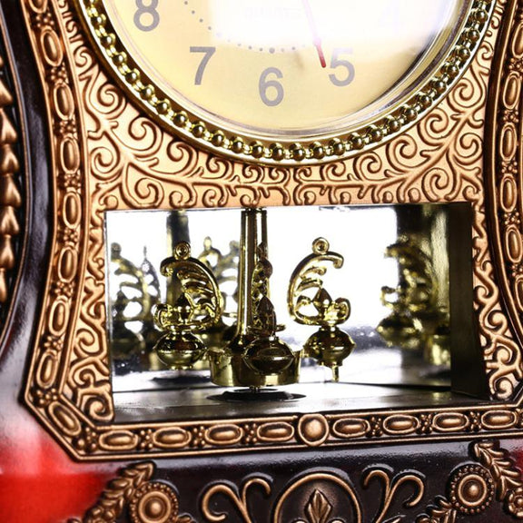 Vintage Clock Classical Royalty Sitting Room TV Cabinet Desk Imperial Furnishing Creative Sit Pendulum Clock(Brown)