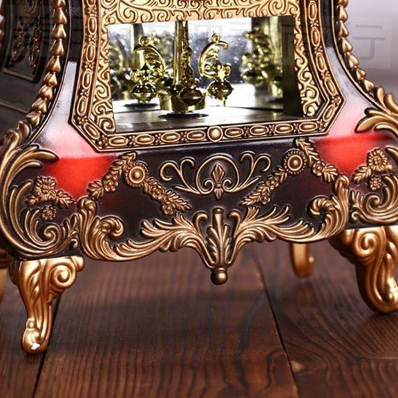 Vintage Clock Classical Royalty Sitting Room TV Cabinet Desk Imperial Furnishing Creative Sit Pendulum Clock(Brown)