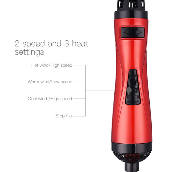 360 Degrees Rotation Electric Hair Dryer Brush Professional Hair Blow Dryer Comb Electric Hair Curler, Random Color Delivery, EU Plug