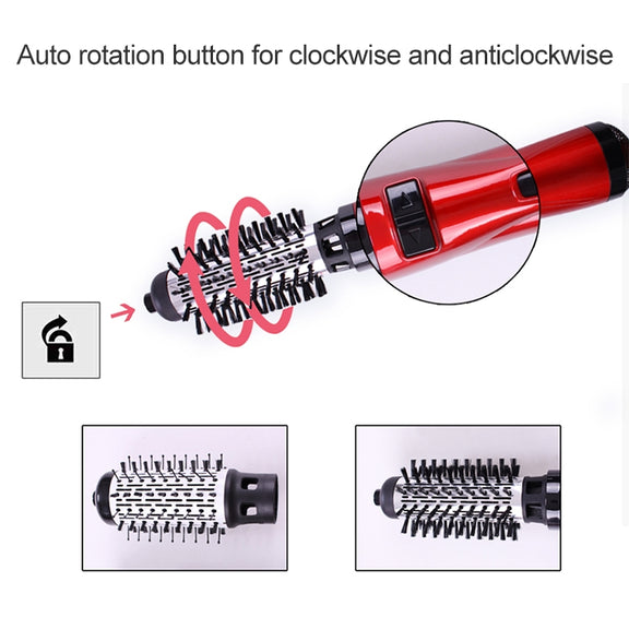 360 Degrees Rotation Electric Hair Dryer Brush Professional Hair Blow Dryer Comb Electric Hair Curler, Random Color Delivery, EU Plug