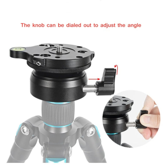 BEXIN DY-60N 1/4 inch Thread Dome Professional Tripod Leveling 360 Degree Panorama Head Base with Bubble Level & 3/8 inch Screw Adapter