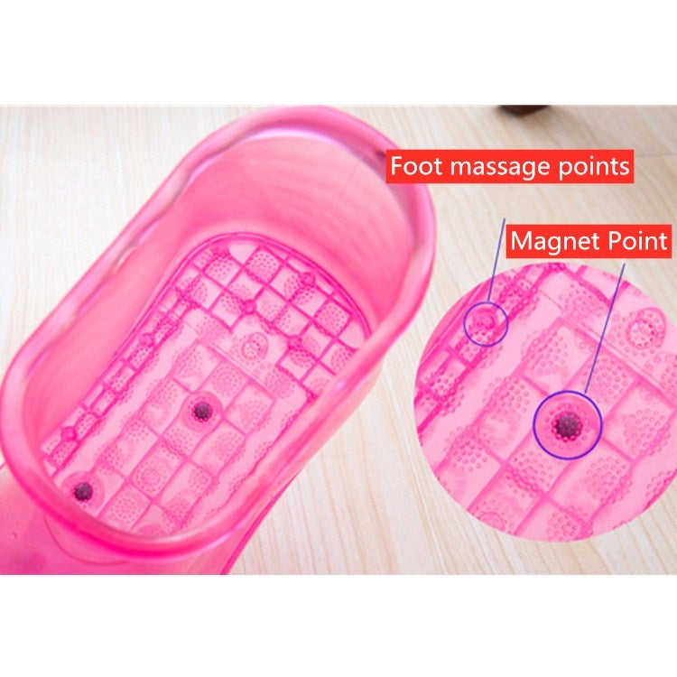 Magnet Portable Household Plastic High Tube Bubble Foot Shoes Bubble Bucket, Size:Height 28CM 45 Yards(Rose Red)
