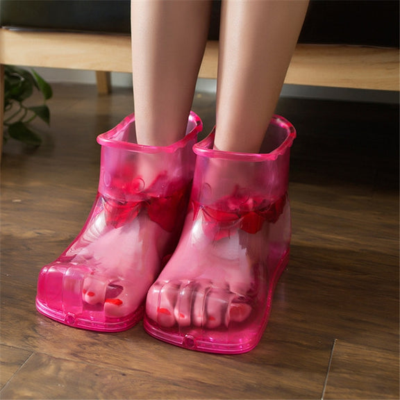 Magnet Portable Household Plastic High Tube Bubble Foot Shoes Bubble Bucket, Size:Height 28CM 45 Yards(Rose Red)
