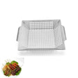 Stainless Steel Square Grill Leak Tray With Hole Grill Tray Outdoor Grill Tool BBQ Vegetables 12 inch Grill Tray - Cookwares & Tablewares by PMC TechLife | Online Shopping South Africa | PMC TechLife
