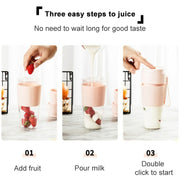 Portable Juicer Mini Electric Blender Portable Juicer(Pink)