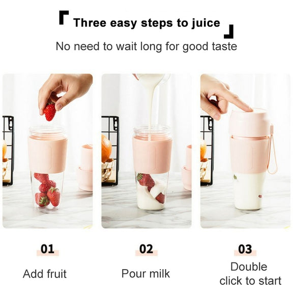Portable Juicer Mini Electric Blender Portable Juicer(Pink)