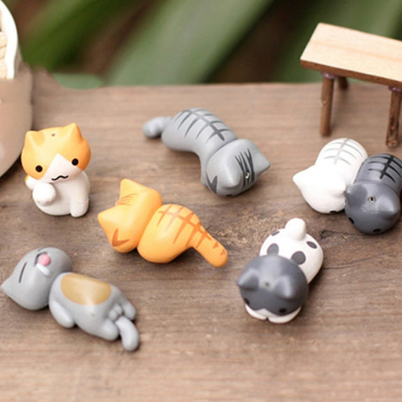 2 Sets Fleshy Flower Pot Moss Micro Landscape Doll Cute Cat Decoration Doll Cake DIY Assembly Ornaments