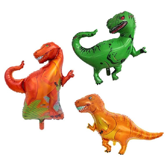 2 PCS Dinosaur Modeling Aluminum Foil Balloon Children Birthday Decoration Party Supplies Toy, Size:Large, Style:Red Tyrannosaurus