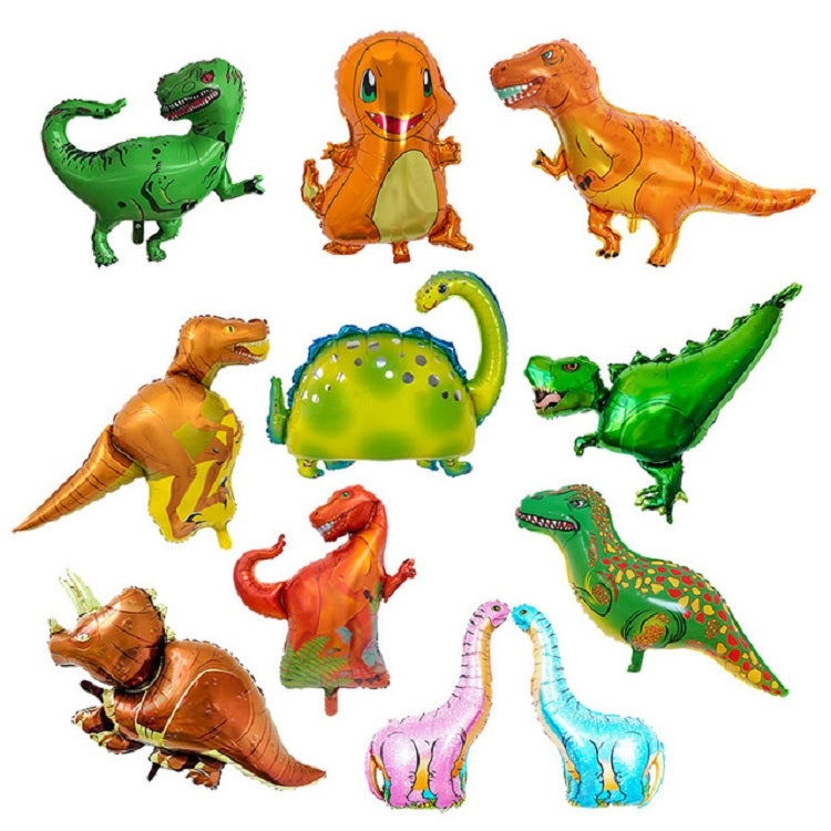 2 PCS Dinosaur Modeling Aluminum Foil Balloon Children Birthday Decoration Party Supplies Toy, Size:Large, Style:Red Tyrannosaurus