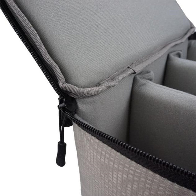 Water-resistant DSLR Padded insert Case Water-resistant Zipper Removable Partition Camera Bags(Light Grey)