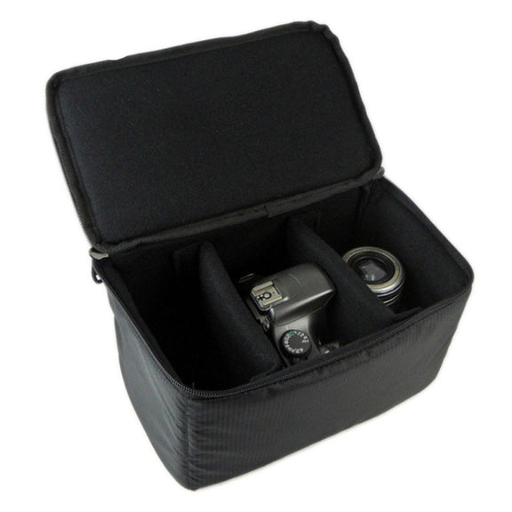 Water-resistant DSLR Padded insert Case Water-resistant Zipper Removable Partition Camera Bags(Dark Grey)