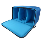 Water-resistant DSLR Padded insert Case Water-resistant Zipper Removable Partition Camera Bags(Blue)